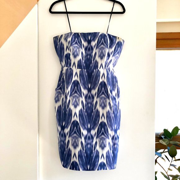 JCrew strapless silk ikat print dress - Picture 1 of 6